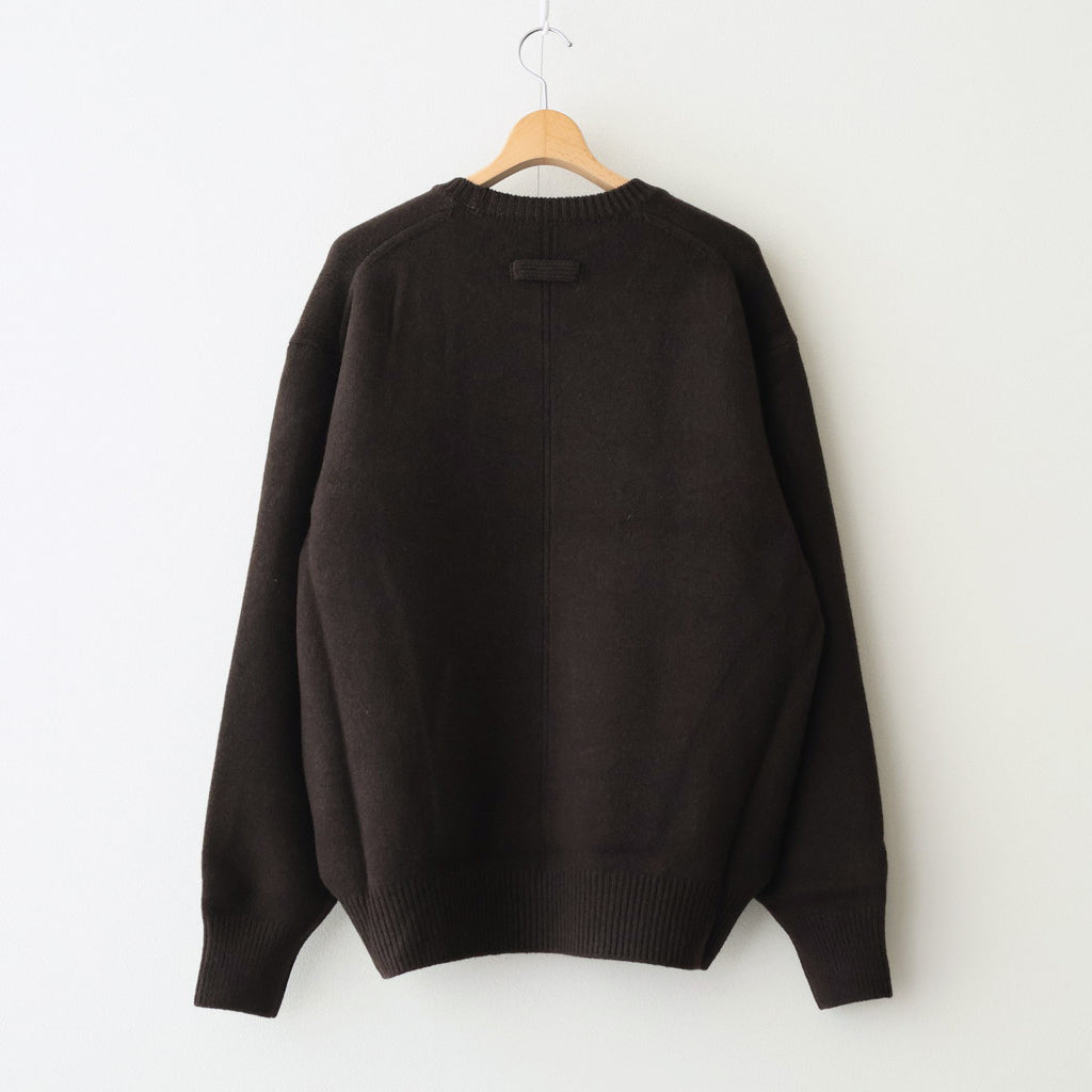 EXTRA FINE WOOL WARM KNIT CREW NECK LS #DARK BROWN [ST.1289]
