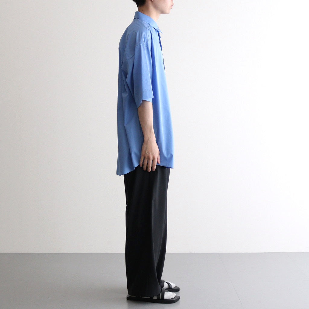 Broad S/S Oversized Regular Collar Shirt #BLUE [GM251-50013B]