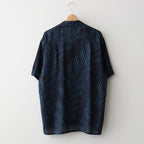 Leaf Pattern Printed Open Collar Shirt #NAVY [YK26SS01202SH]