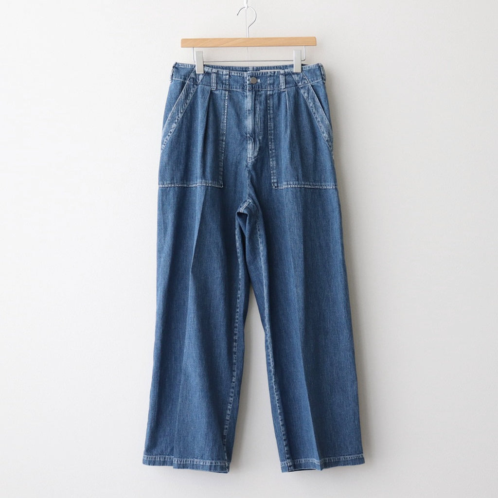 LIGHT-WEIGHT DENIM 1TUCK WIDE BAKER PANTS #INDIGO [YK25SS0931P]