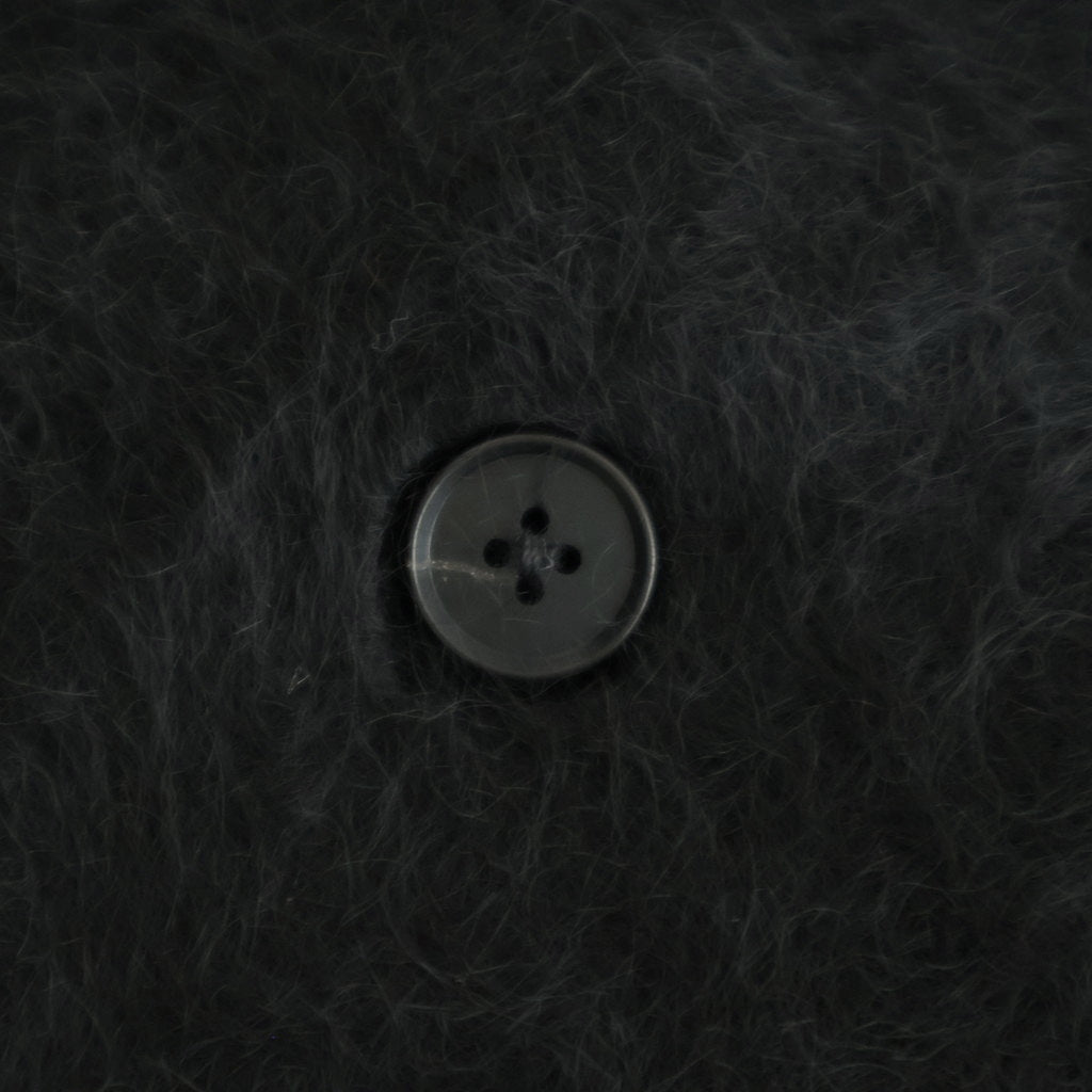 CASHMERE SHAGGY KNIT VEST #BLACK [ST.1309]