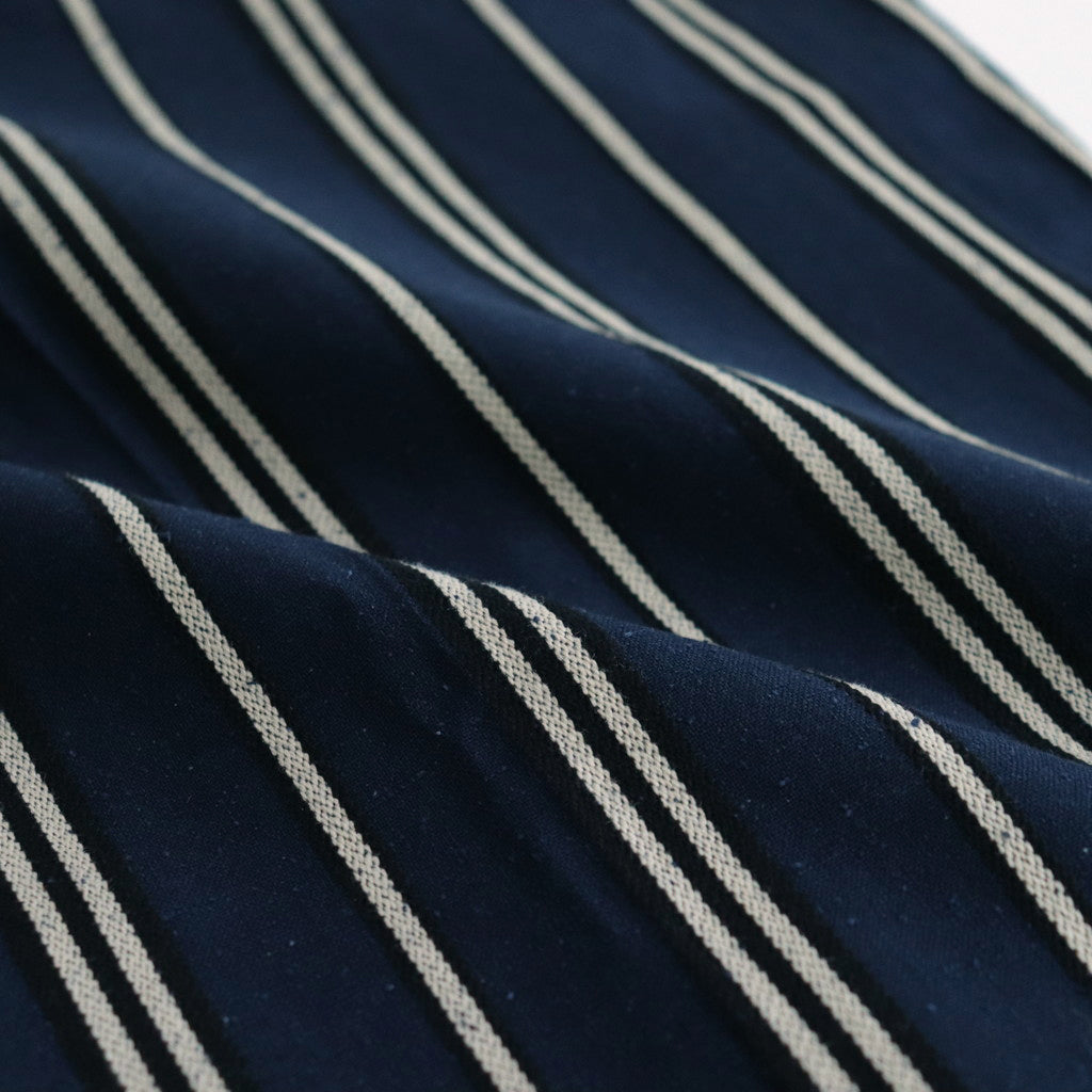 STRIPE BELTED WIDE LEG TROUSERS #NAVY [YK24SS0641P]