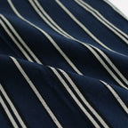 STRIPE BELTED WIDE LEG TROUSERS #NAVY [YK24SS0641P]