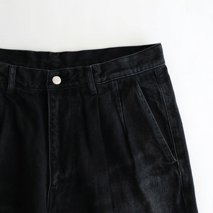 Selvage Denim Two Tuck Pants #BLACK DARK FADE [GU251-40188DB]