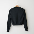 HIGH TWIST WOOL KNIT V-NECK P/O #CHARCOAL [A26AV04CK]