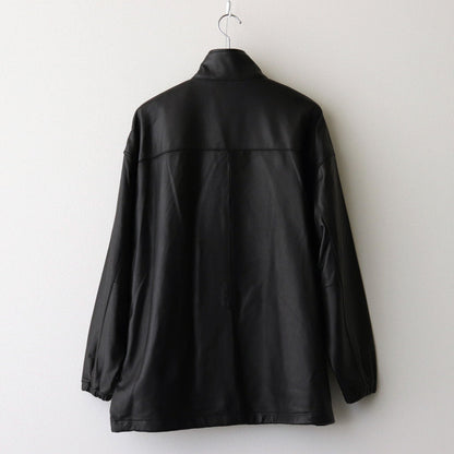 Sheep Leather Track Blouse #BLACK [GM243-30097]