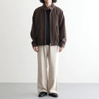 WOOL CASHMERE CORDUROY ZIP BLOUSON #SMOKY BROWN [A26AB02FC]