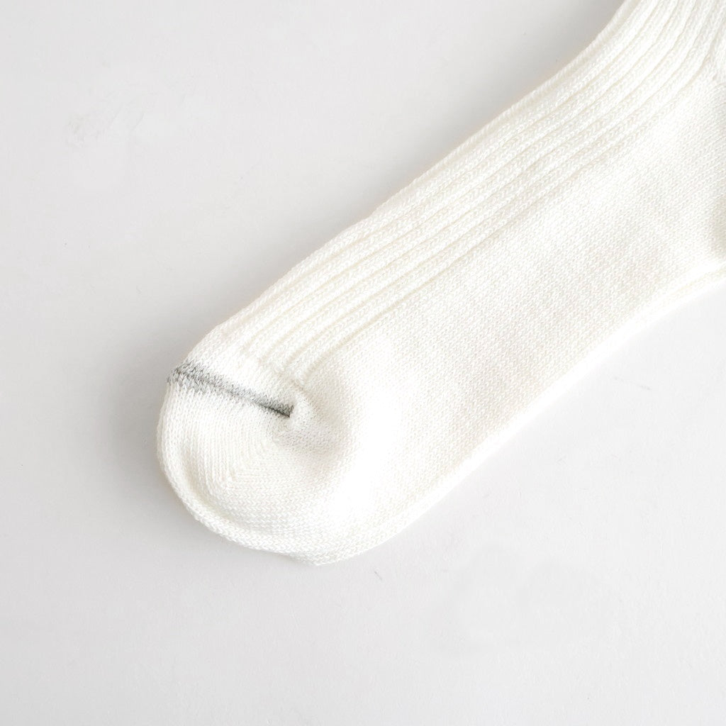 HEMP ORGANIC COTTON STRIPE SOCKS #WHITE/GRAY [R1468-SS26]