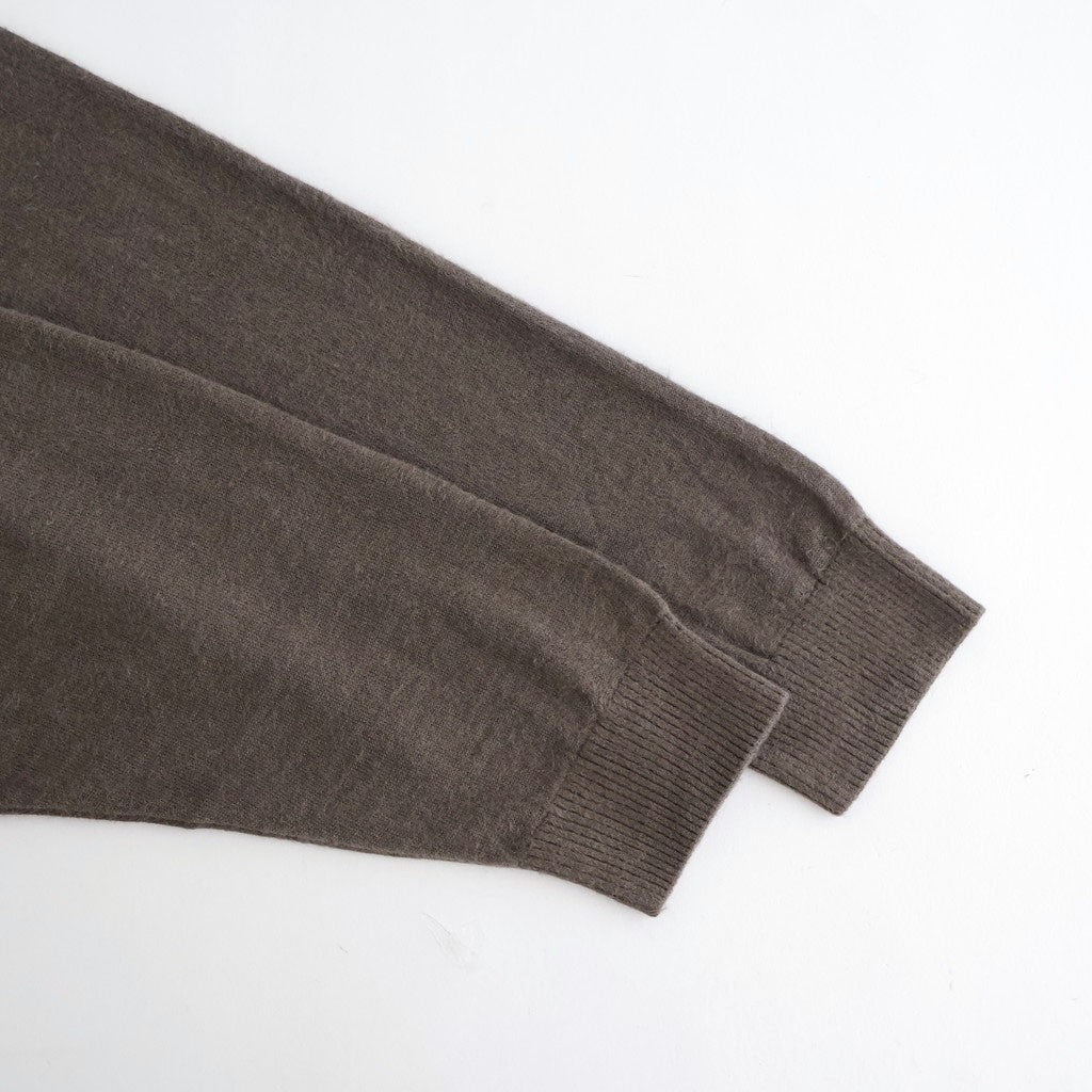 LINEN SHORT FUR V-NECK SWEATER #CHARCOAL GRAY [KRAGLM0120]