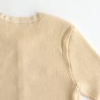 COTTON HIGH GAUGE RIB KNIT CROPPED CREW NECK CARDIGAN #YELLOW [A00C04HR]