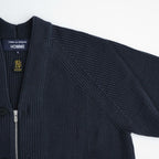 BATONER ウール梳毛片畔 Vネックカーディガン #CHARCOAL BLUE [HR-N002-051]