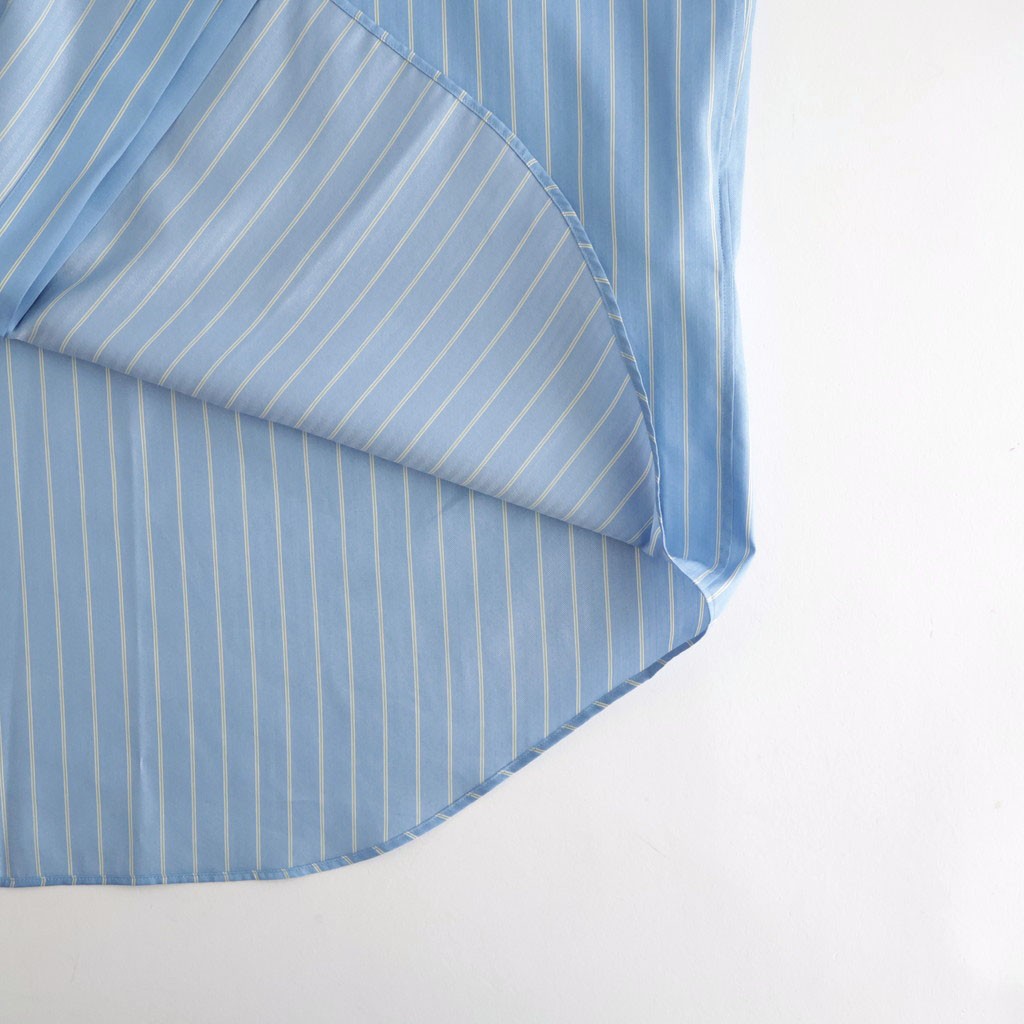 COTTON SILK STRIPE SHIRT #SAX BLUE STRIPE [A26AS01CS]
