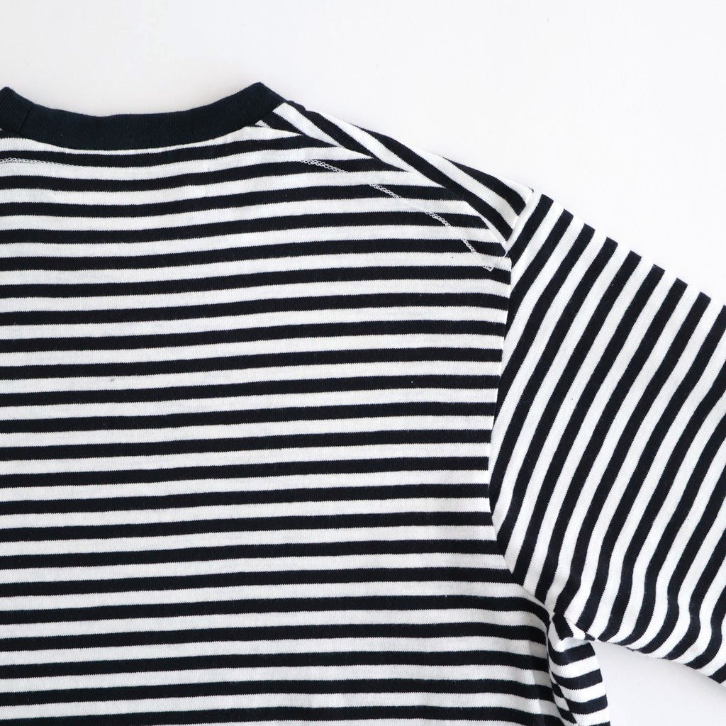 ムラ糸Tシャツ ロングスリーブワンピース Slub Yarn Long-Sleeve T-Shirt Dress #WHITE/NAVY [32061701]