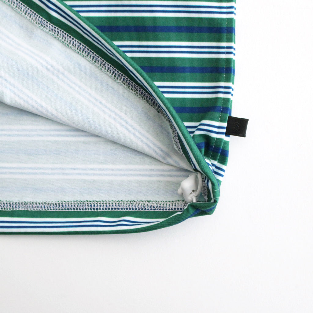 W's TECH DRAWSTRING MULTI BORDER L/S TEE #GREEN / BLUE [BE-34024L]