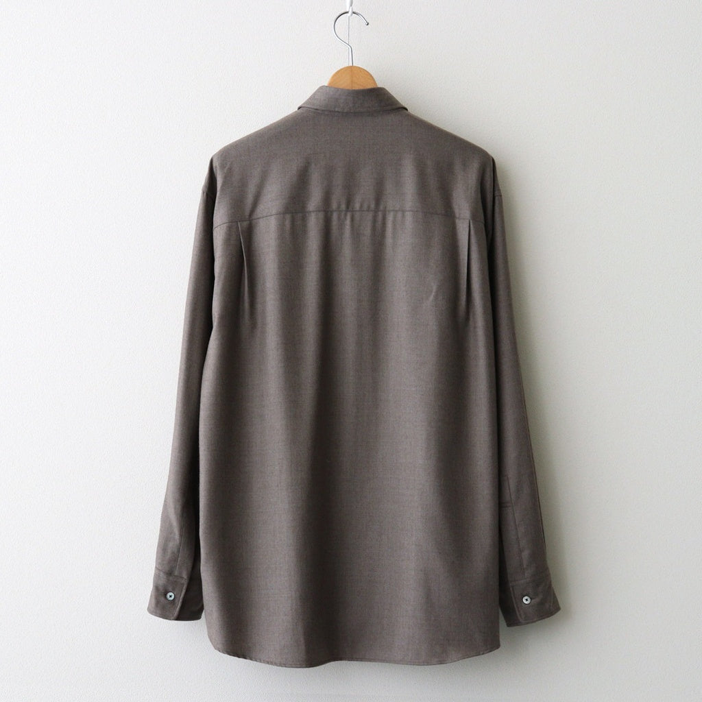 SUPER LIGHT WOOL SHIRT #TOP BROWN [A25AS01OS] - ciacura 三重県