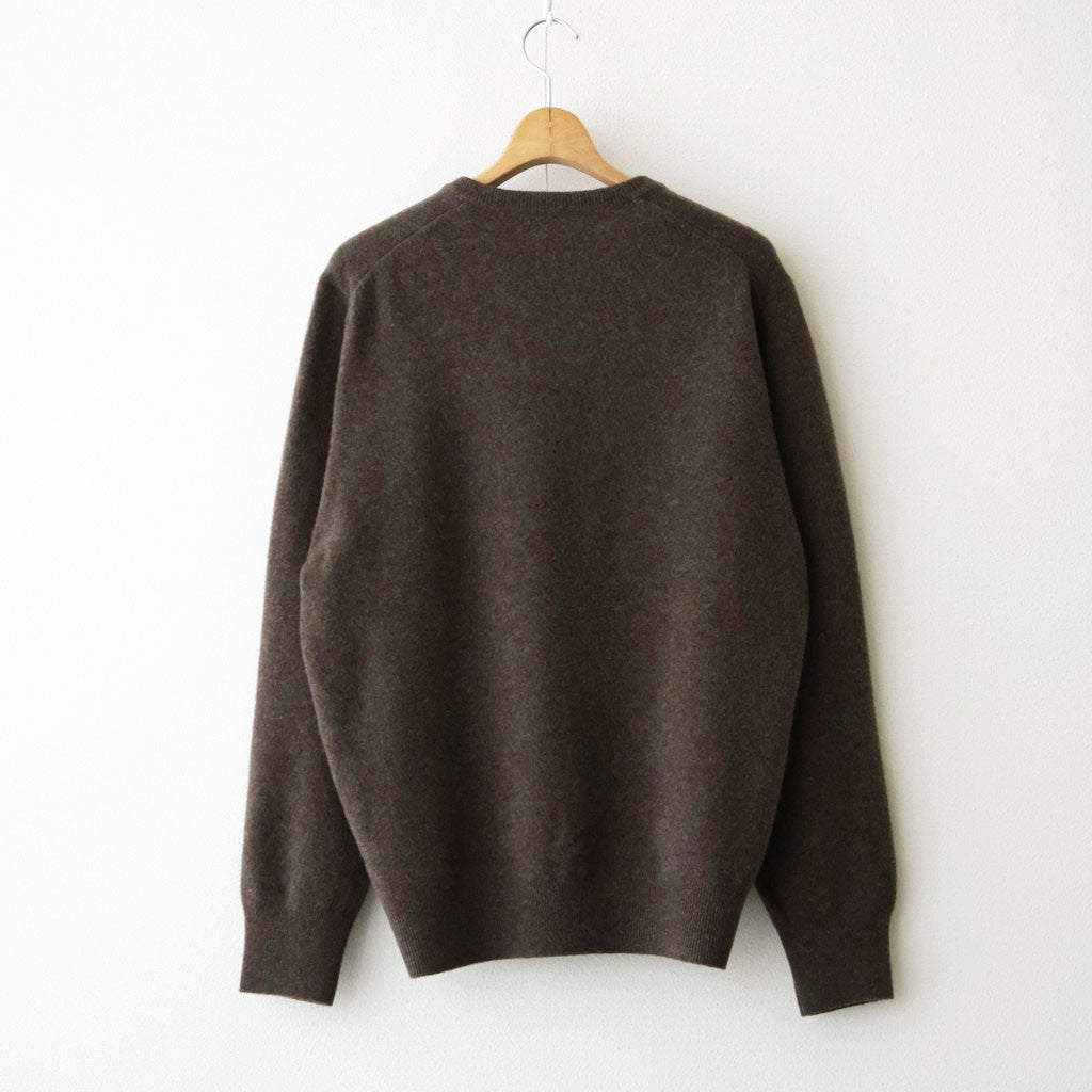 EXTRA FINE WOOL KNIT CREW NECK LS #MOCHA [ST.1634]