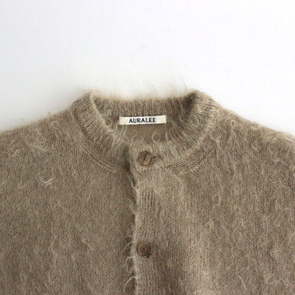 BRUSHED SUPER KID MOHAIR KNIT CARDIGAN #GRAY BEIGE [A24AC01KM]