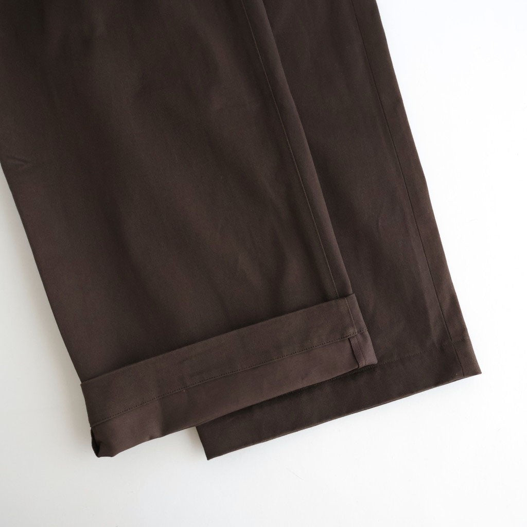 BRUSHED CHINO ONE TUCK WIDE PANTS #BROWN [ST.1399] – ciacura
