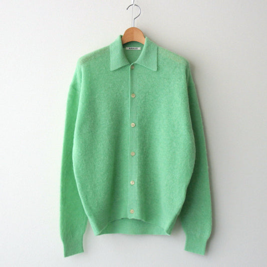 BABY SURI ALPACA SHEER KNIT SHIRT CARDIGAN #LIGHT GREEN [A24AC01AK]