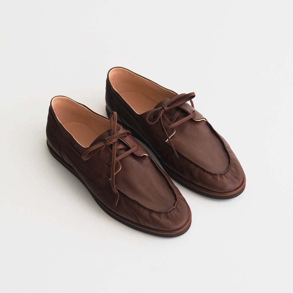 SOFT LEATHER DECK SHOES #BROWN [A26SS03QD]