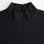 ELASTIC HIGH GAUGE SWEAT HALF ZIP P/O #INK BLACK [A25SP01NU]