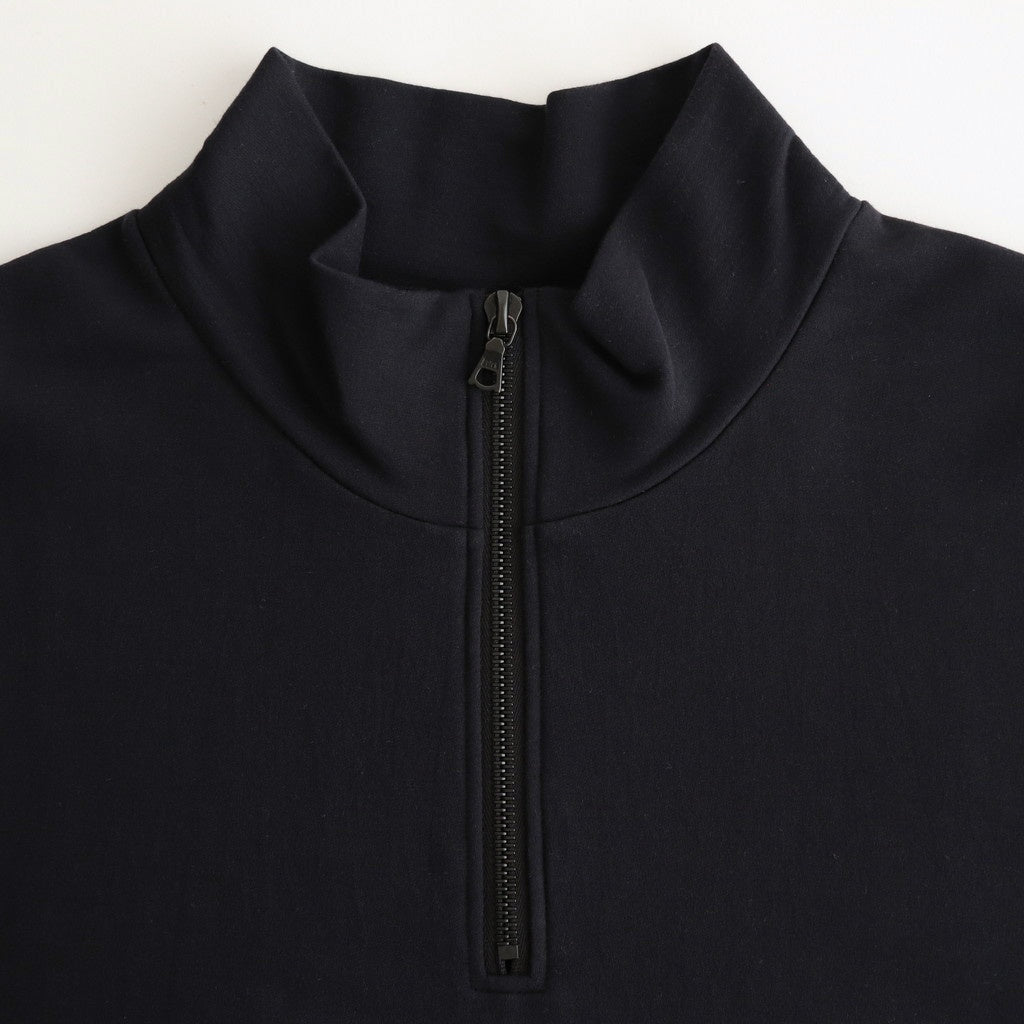 ELASTIC HIGH GAUGE SWEAT HALF ZIP P/O #INK BLACK [A25SP01NU]