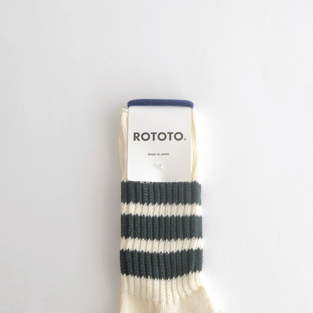 COARSE RIBBED OLDSCHOOL CREW SOCKS #D.GREEN [R1255-AW25]