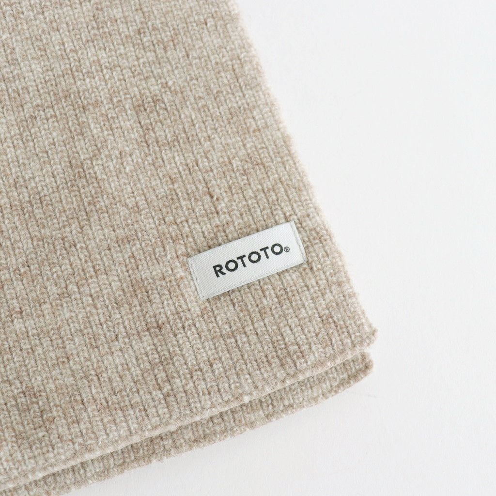 MERINO LAMBS WOOL SOCKSTOLE #BROWN MARL [R5128-AW25]