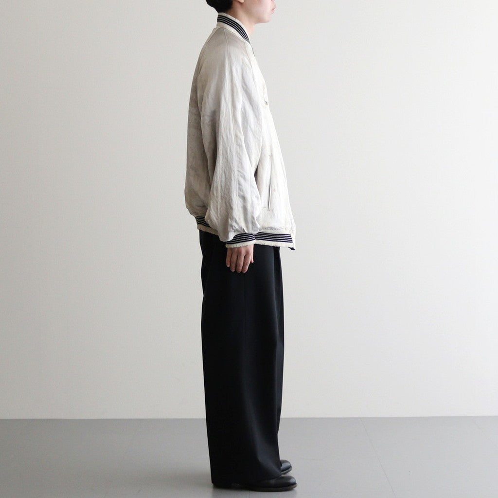 VINTAGE SATIN / VELVET REVERSIBLE ZIP JACKET #GREIGE / BLACK [ST.1047]