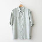 COTTON SILK VIERA LOOSE FIT HALF SLEEVE SHIRT #GREEN [BLAGLM0206]