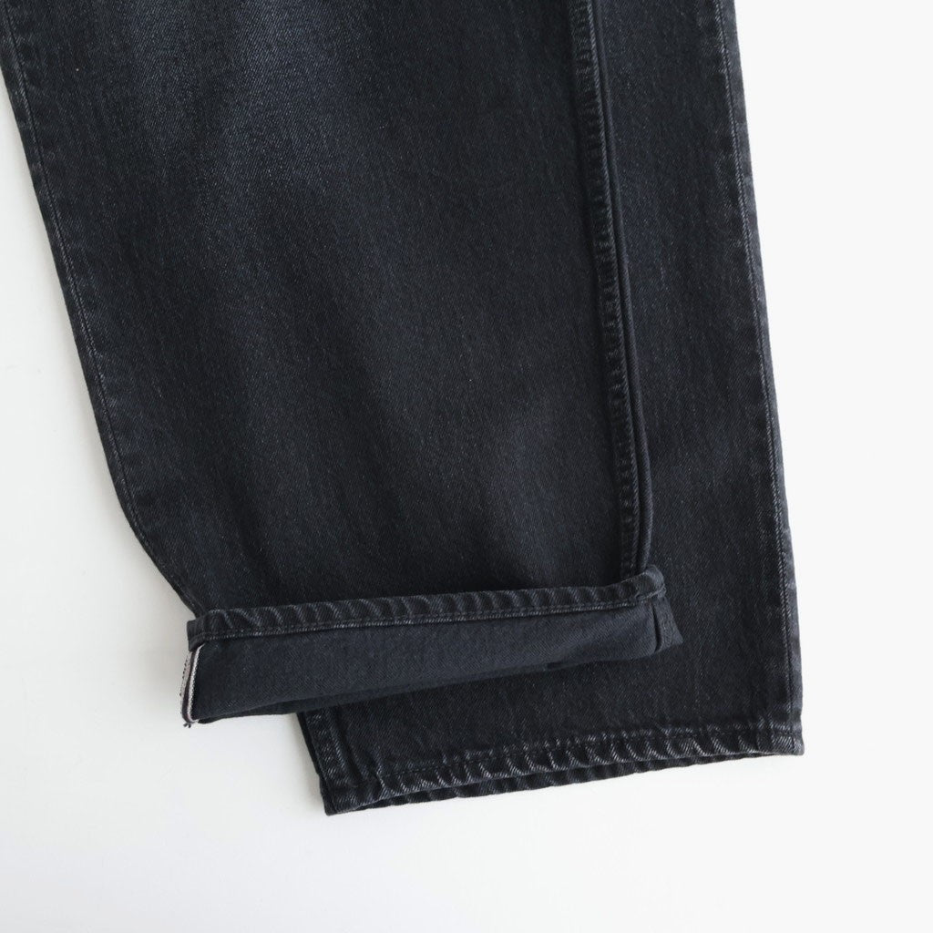 Selvage Denim Two Tuck Pants #BLACK DARK FADE [GU263-40061DB]