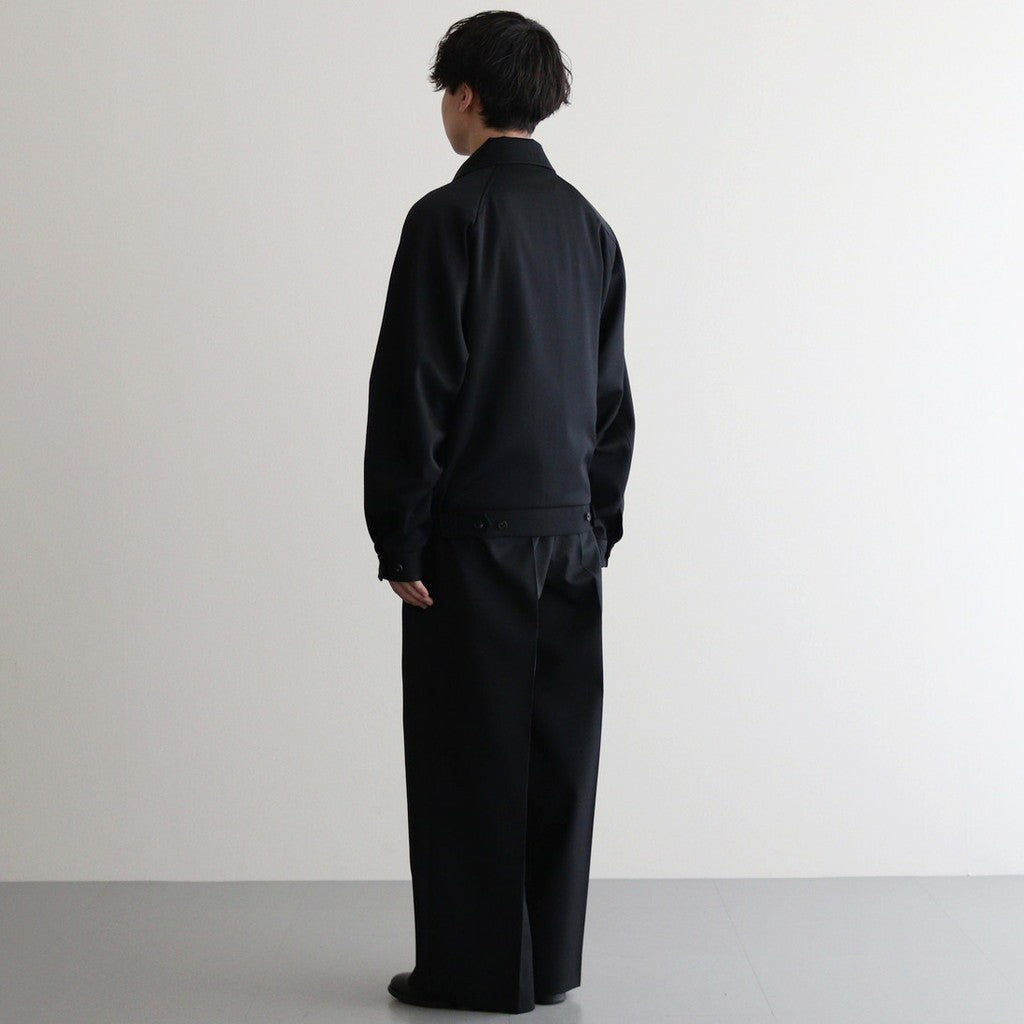 W/SI SATIN ZIP UP SHORT JACKET #BLACK [ST.1068]