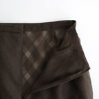 SHEER SILK COTTON CUT JACQUARD PENCIL SKIRT #DARK BROWN [A26SS02SO]