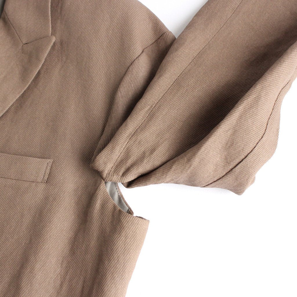 PAPER KERSEY SIDE OPEN DOUBLE-BREASTED JACKET #TAUPE [YK21SS0186J]