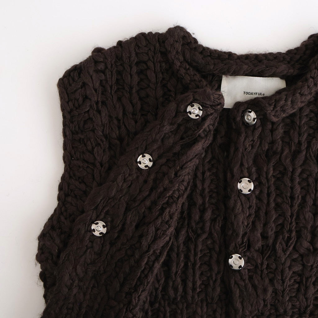 Mix Handknit Vest #D/BRN [12520525]
