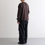 綿裏毛 製品洗丸首スウェット #BROWN [HP-T014-051]