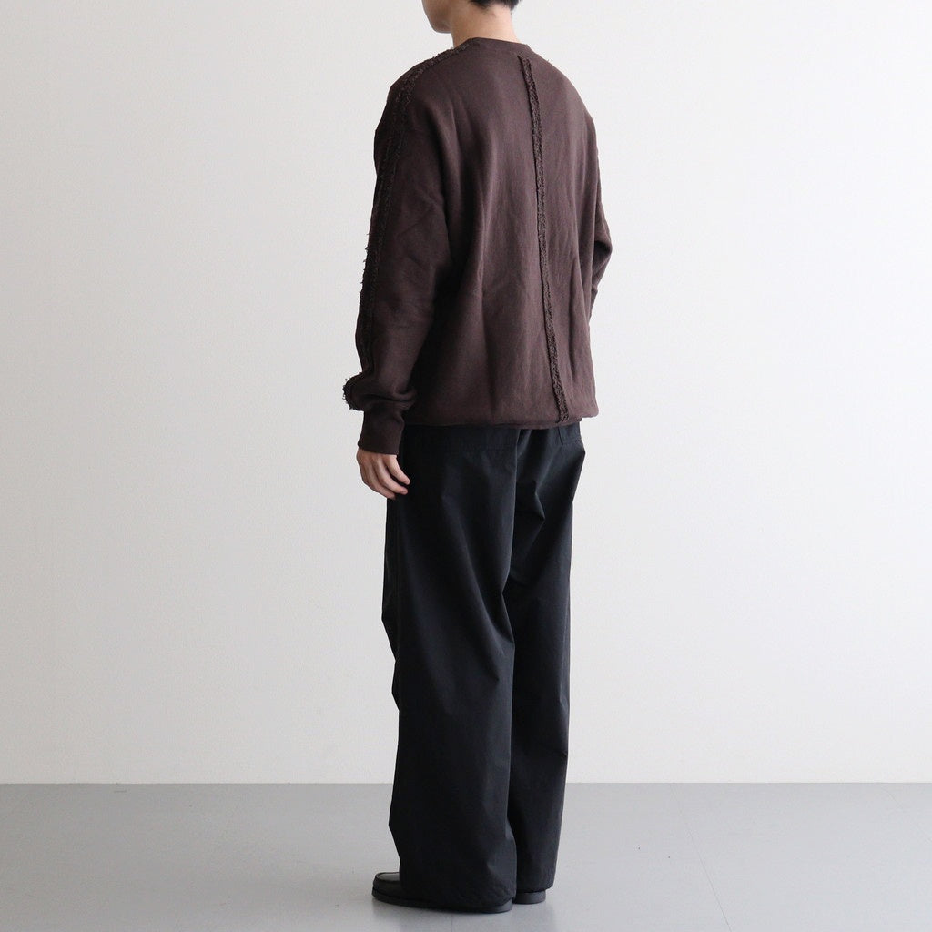 綿裏毛 製品洗丸首スウェット #BROWN [HP-T014-051]