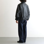 Calf Leather Sports Jacket #Black [YK26FW01306B]