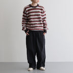 MOHAIR BORDER SWEATER #BROWN×RED [YK24FW0824S]