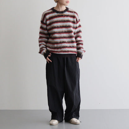 MOHAIR BORDER SWEATER #BROWN×RED [YK24FW0824S]