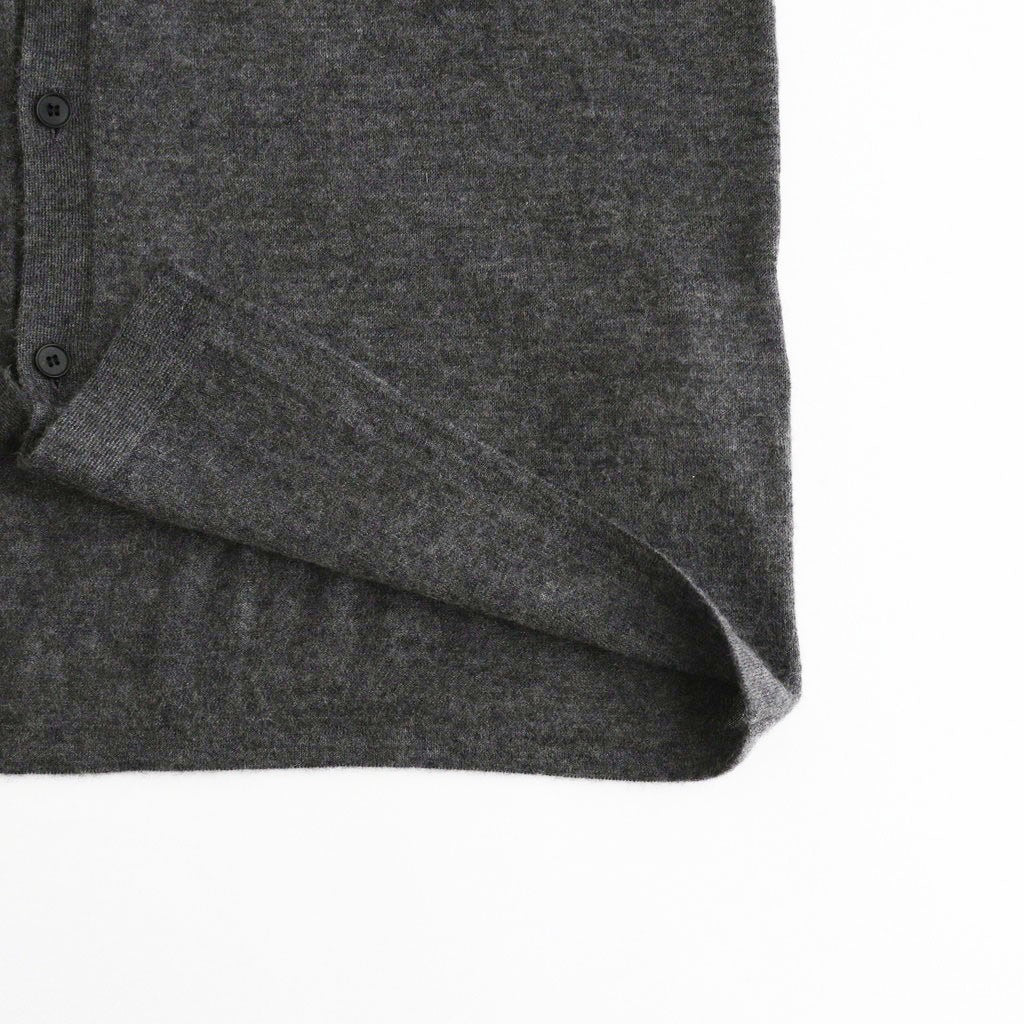 HIGH GAUGE SOFT CASHMERE KNIT SHIRT CARDIGAN #CHARCOAL [A26AC03SM]