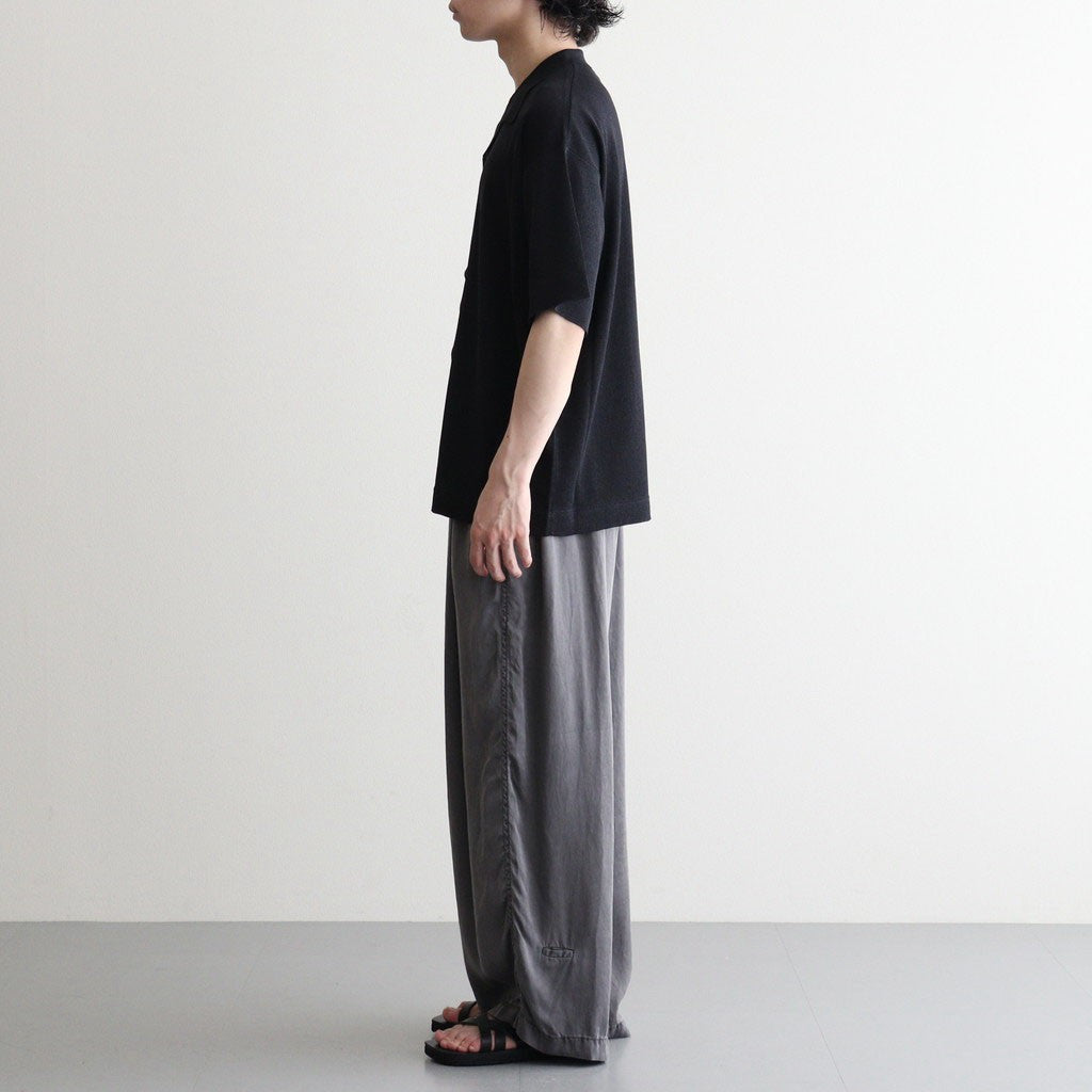 Washi Open Collar S/S Shirt #BLACK [2601-017]