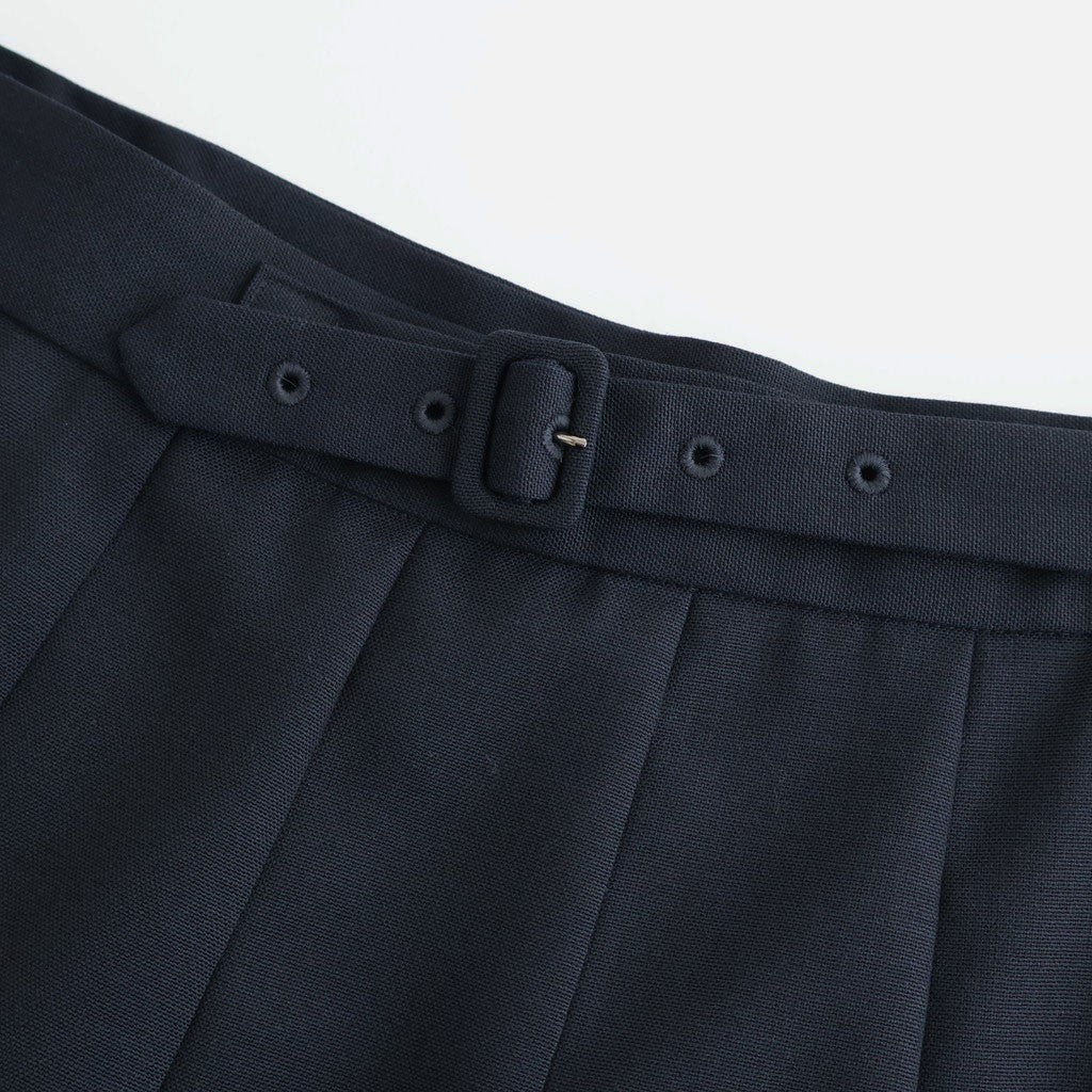 WOOL KID MOHAIR HOPSACK PLEATED SKIRT #DARK NAVY [A26SS04MH]