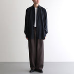 CUPRO TWILL OVERSIZED LS SHIRT #BLACK [ST.1151]