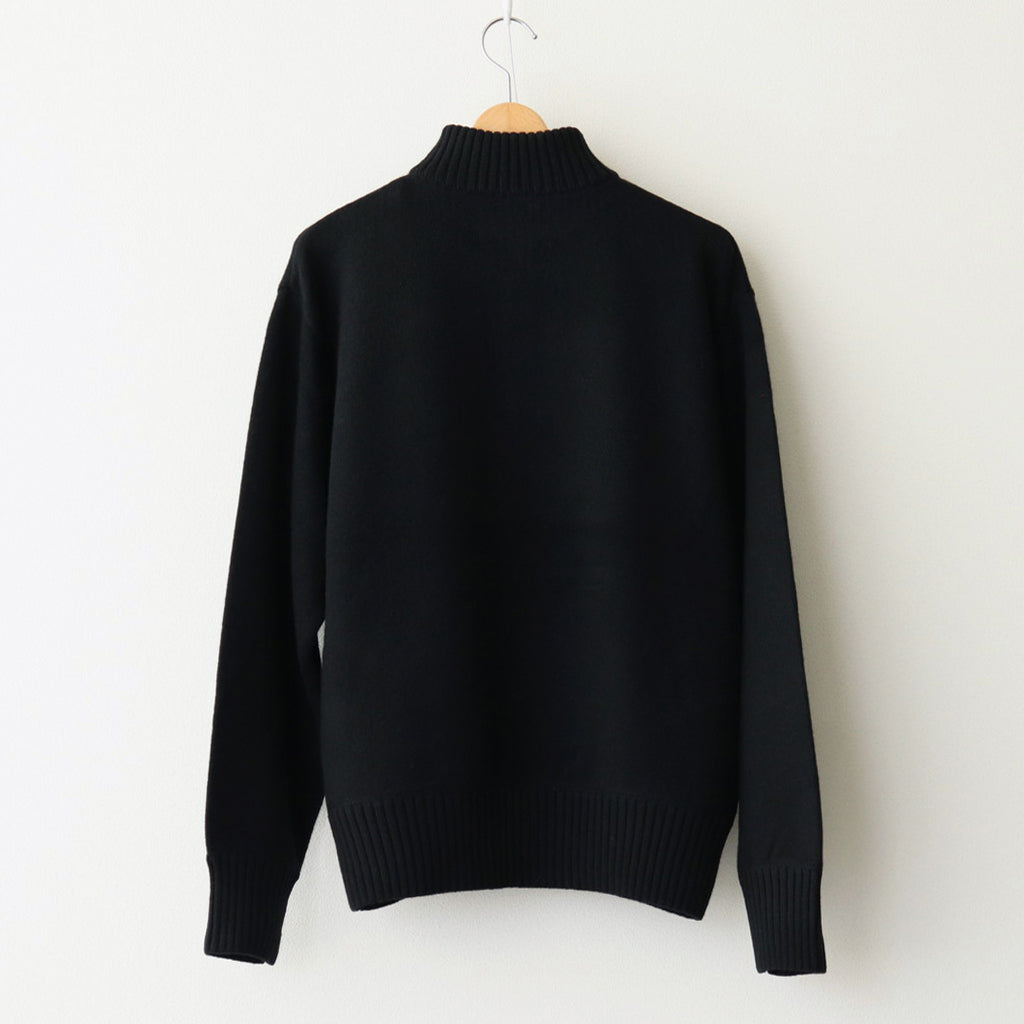 HALF ZIP PULLOVER SWEATER #BLACK [YK24FW0833S]