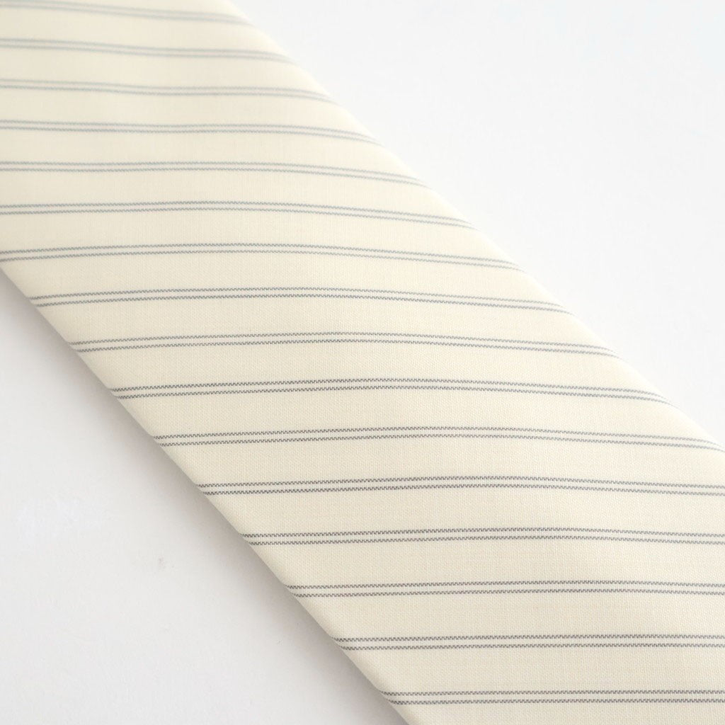 SUPER FINE WOOL STRIPE TIE #IVORY WHITE STRIPE [A26ST03WW]