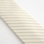 SUPER FINE WOOL STRIPE TIE #IVORY WHITE STRIPE [A26ST03WW]