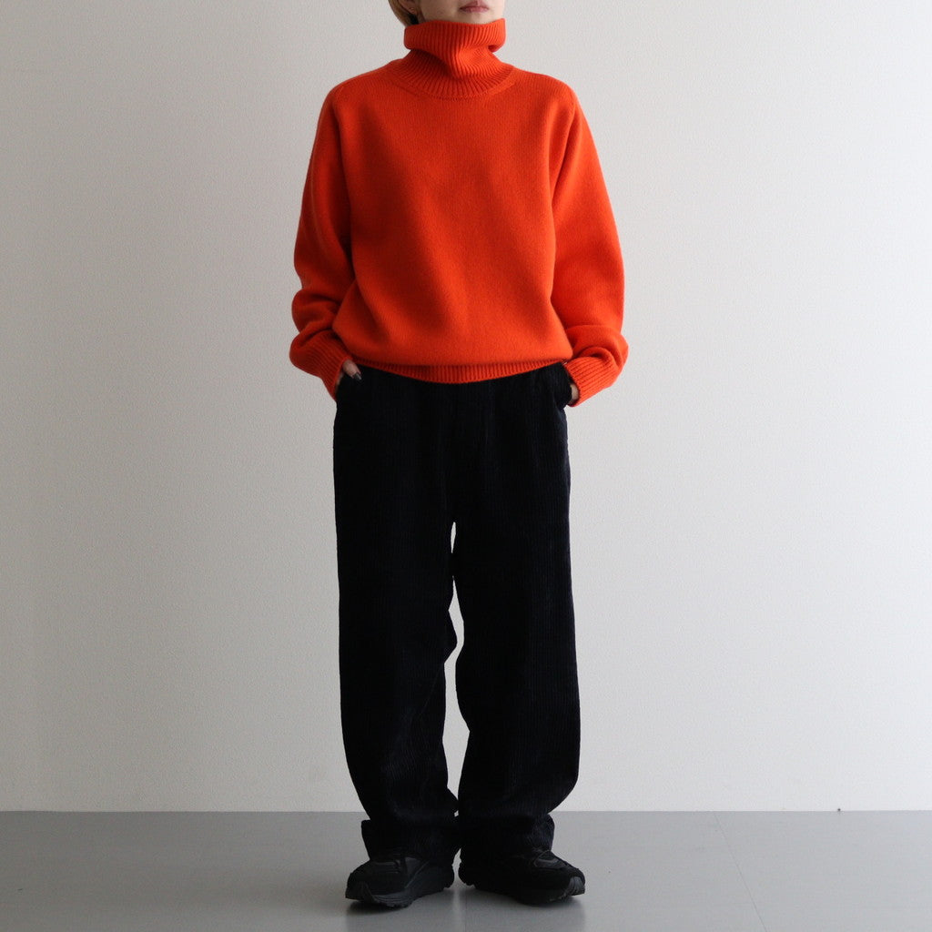 EXTRA FINE WOOL WARM KNIT TURTLE NECK LS #ORANGE [ST.989]