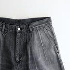 Selvage Denim Two Tuck Pants #BLACK_LIGHT FADE [GU253-40061LB]