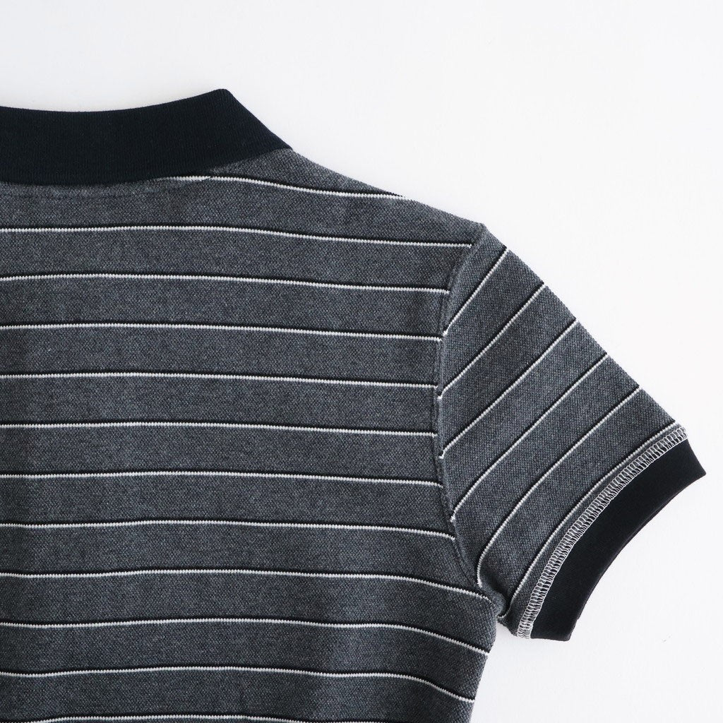 Border Polo Tops #C/GRY [12610606]